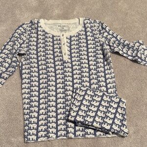 Roller Rabbit Elephant Print Pajama Set - Blue and White